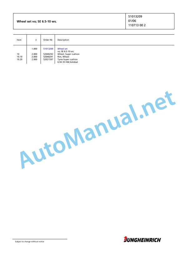 Jungheinrich Forklift DFG 316 GE115-330ZT Spare Parts Manual FN425321 4 Jungheinrich Forklift DFG 316 GE115-330ZT Spare Parts Manual FN425321 - Image 4