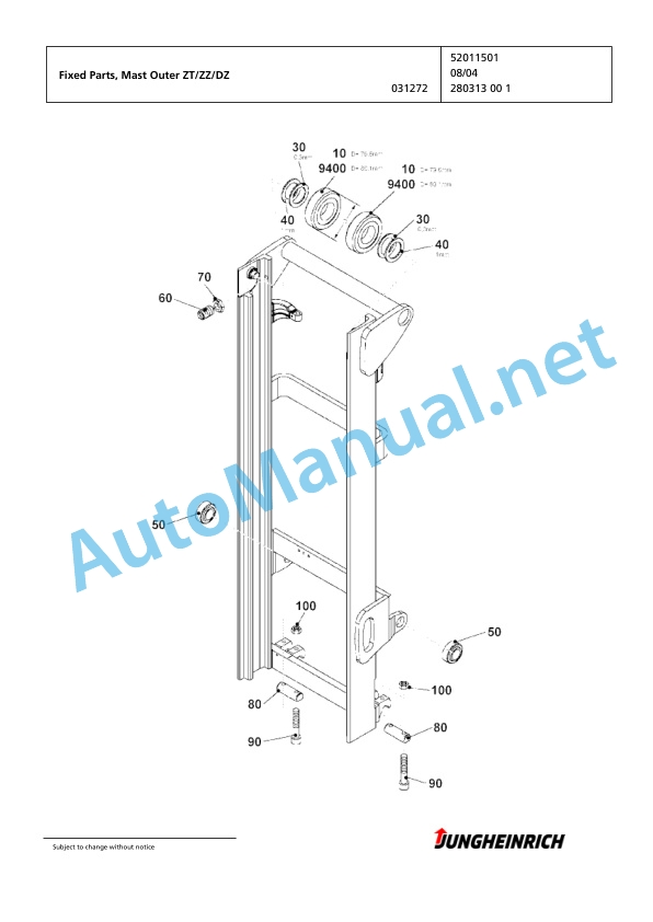 Jungheinrich Forklift DFG 316s GE100-450ZT Spare Parts Manual FN426176 4 Jungheinrich Forklift DFG 316s GE100-450ZT Spare Parts Manual FN426176 - Image 4