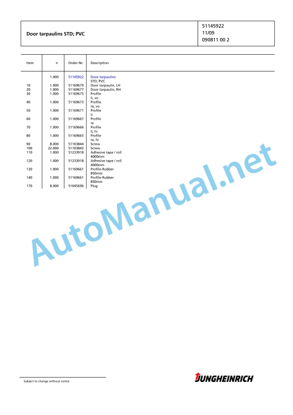 Alternative view of Jungheinrich Forklift DFG 316s GE100-450ZT Spare Parts Manual FN426177