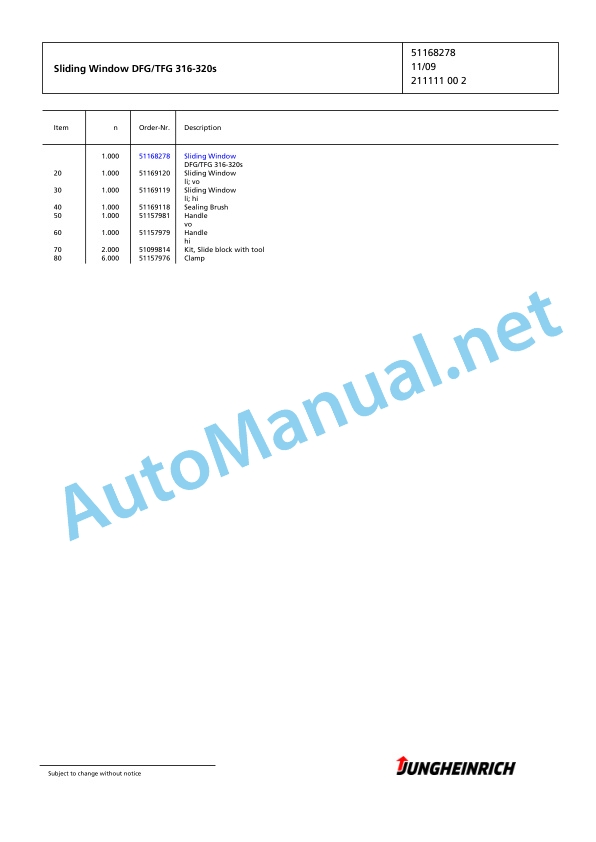 Alternative view of Jungheinrich Forklift DFG 316s GE180-435DZ Spare Parts Manual FN423544