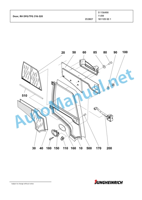 Alternative view of Jungheinrich Forklift DFG 320 GE120-380ZT Spare Parts Manual FN423042