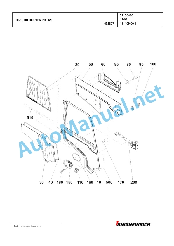 Alternative view of Jungheinrich Forklift DFG 320 GE120-380ZT Spare Parts Manual FN424476