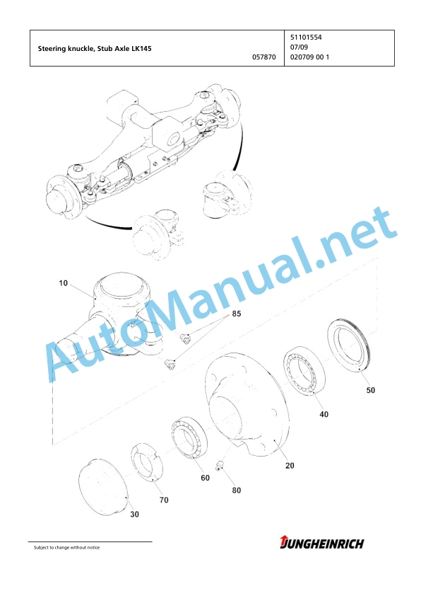Jungheinrich Forklift DFG 320s G120-330ZT Spare Parts Manual FN424543 4 Jungheinrich Forklift DFG 320s G120-330ZT Spare Parts Manual FN424543 - Image 4