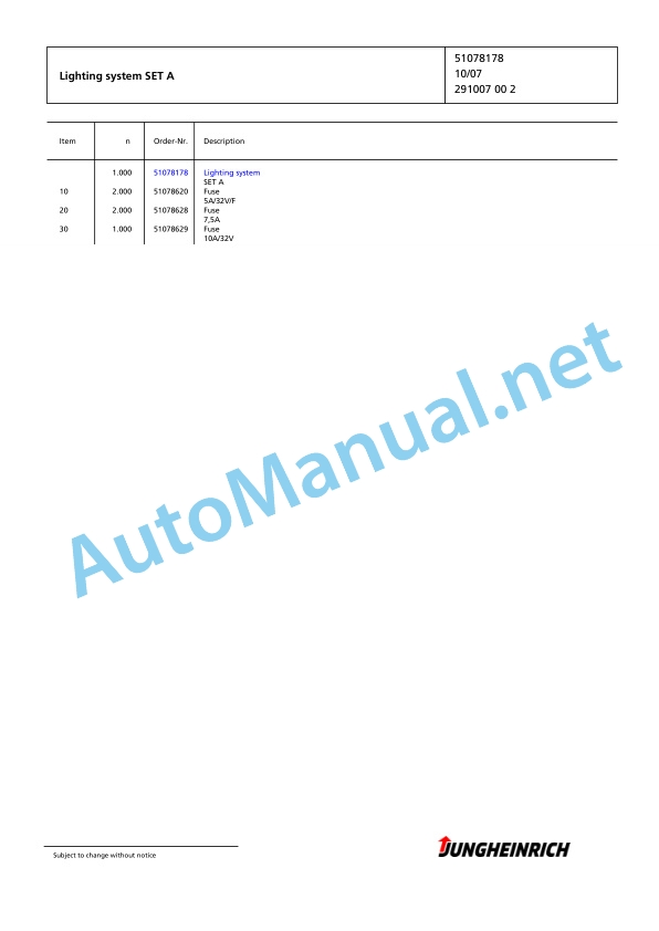 Jungheinrich Forklift DFG 320s GE110-550DZ Spare Parts Manual FN424868 5 Jungheinrich Forklift DFG 320s GE110-550DZ Spare Parts Manual FN424868 - Image 5