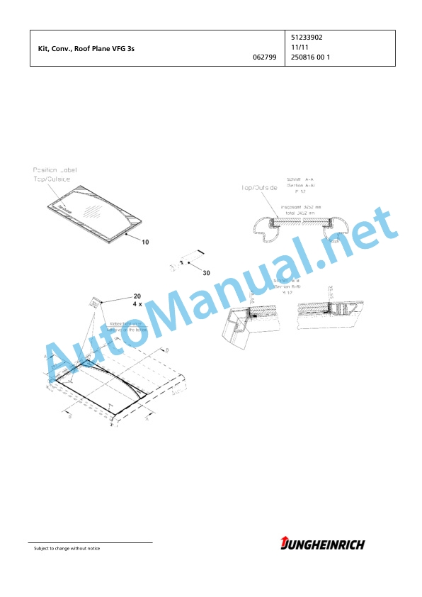 Alternative view of Jungheinrich Forklift DFG 320s GE115-360ZZ Spare Parts Manual FN425533