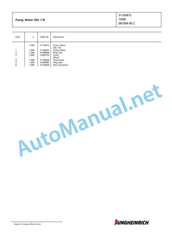 Jungheinrich Forklift DFG 320s GE115-400ZT Spare Parts Manual FN424895 3 Jungheinrich Forklift DFG 320s GE115-400ZT Spare Parts Manual FN424895 - Image 3