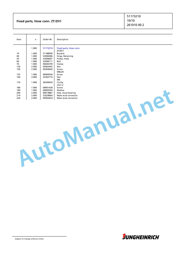Jungheinrich Forklift DFG 320s GE115-400ZT Spare Parts Manual FN424895 4 Jungheinrich Forklift DFG 320s GE115-400ZT Spare Parts Manual FN424895 - Image 4