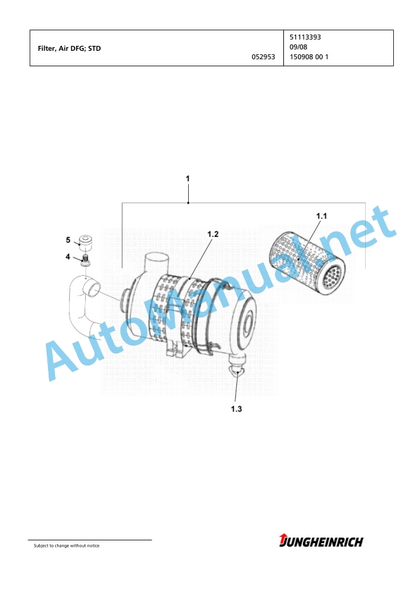 Jungheinrich Forklift DFG 320s GE115-450DZ Spare Parts Manual FN423389 4 Jungheinrich Forklift DFG 320s GE115-450DZ Spare Parts Manual FN423389 - Image 4