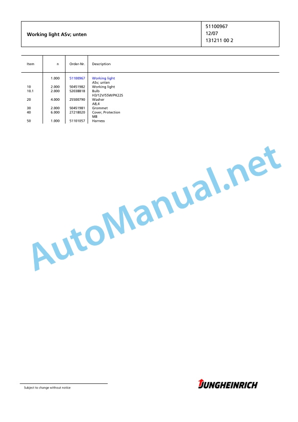 Jungheinrich Forklift DFG 320s GE120-380ZT Spare Parts Manual FN425488 5 Jungheinrich Forklift DFG 320s GE120-380ZT Spare Parts Manual FN425488 - Image 5