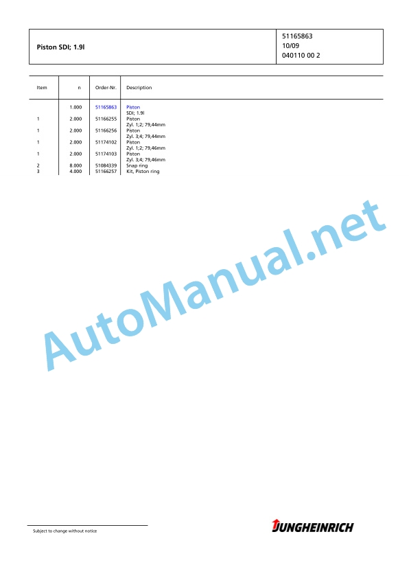Jungheinrich Forklift DFG 320s GE120-380ZT Spare Parts Manual FN425489 3 Jungheinrich Forklift DFG 320s GE120-380ZT Spare Parts Manual FN425489 - Image 3