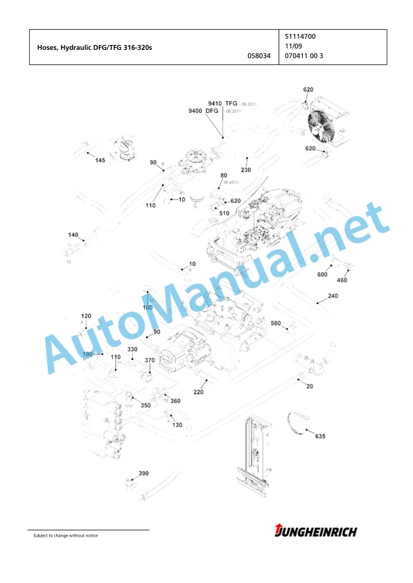 Jungheinrich Forklift DFG 320s GE120-650DZ Spare Parts Manual FN425419 5 Jungheinrich Forklift DFG 320s GE120-650DZ Spare Parts Manual FN425419 - Image 5