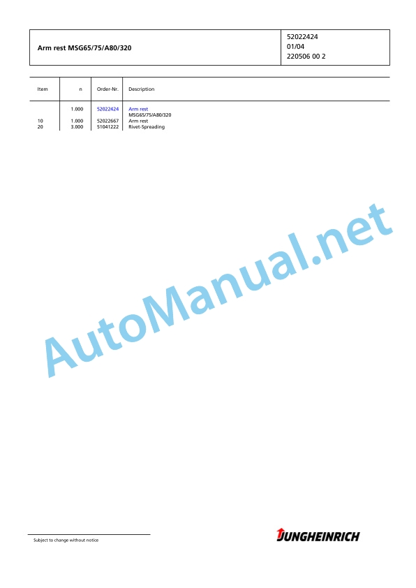 Alternative view of Jungheinrich Forklift DFG 425 G+E120-370ZT Spare Parts Manual FN423677