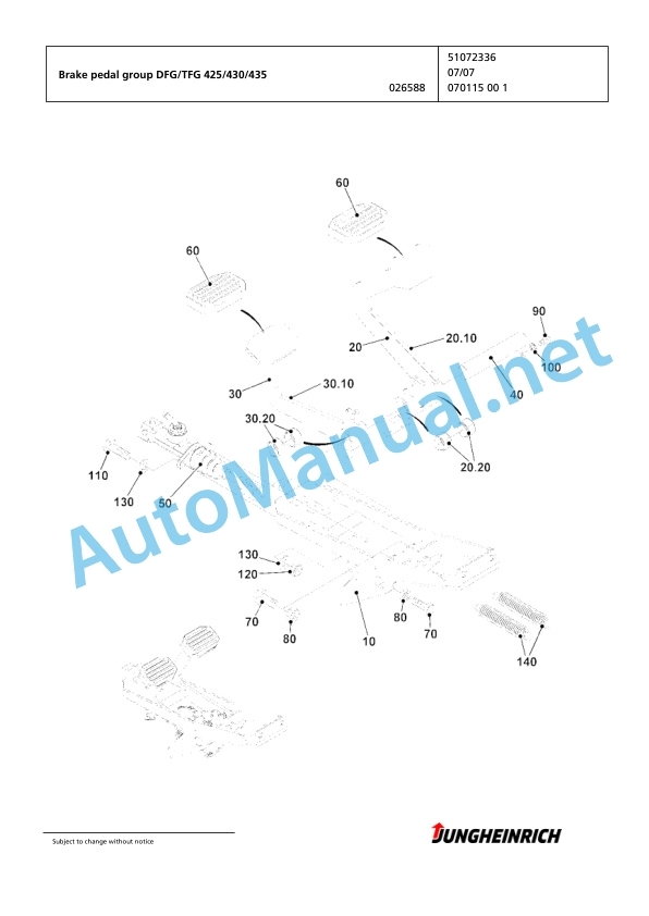Jungheinrich Forklift DFG 425 GE115-350ZT Spare Parts Manual FN425136 4 Jungheinrich Forklift DFG 425 GE115-350ZT Spare Parts Manual FN425136 - Image 4