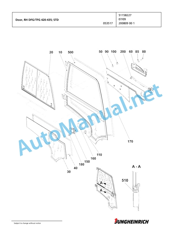 Alternative view of Jungheinrich Forklift DFG 425 GE115-400ZT Spare Parts Manual FN424181