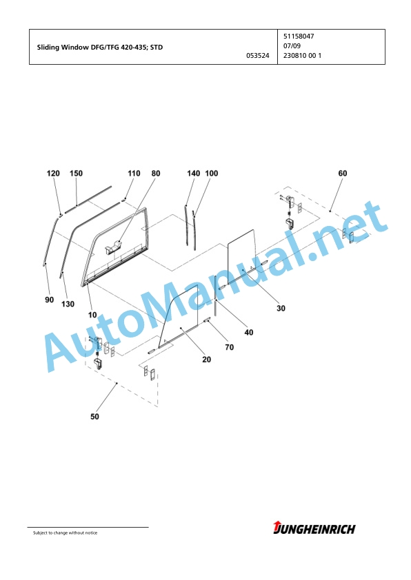 Alternative view of Jungheinrich Forklift DFG 425 GE115-470ZT Spare Parts Manual FN423567