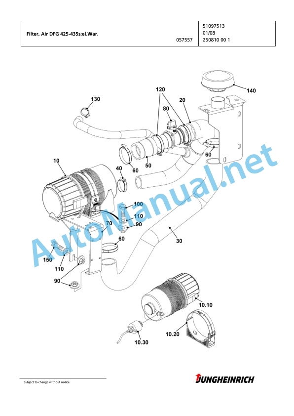 Jungheinrich Forklift DFG 425s GE110-400DZ Spare Parts Manual FN423613 3 Jungheinrich Forklift DFG 425s GE110-400DZ Spare Parts Manual FN423613 - Image 3