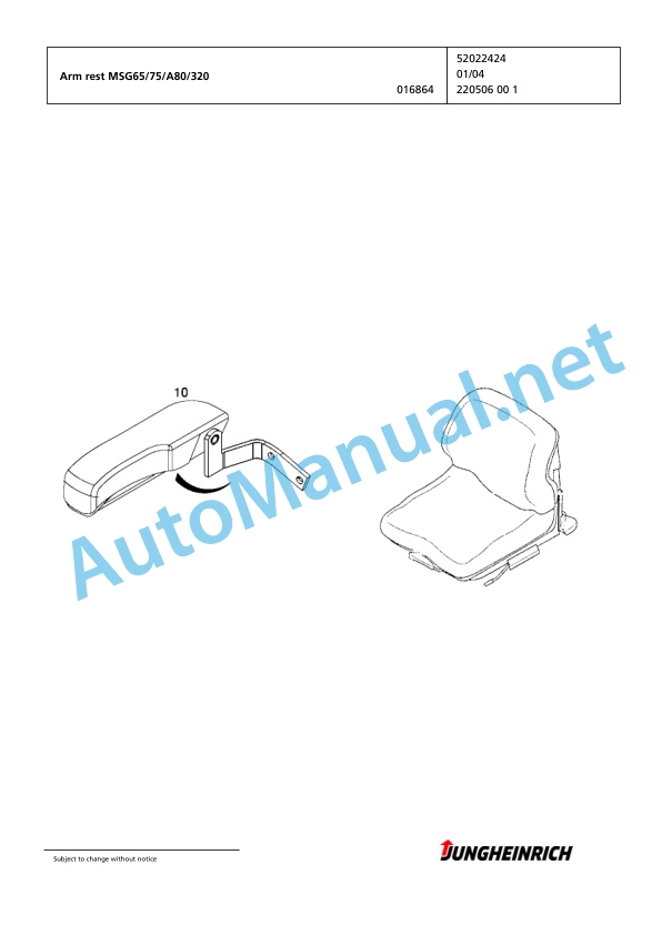 Alternative view of Jungheinrich Forklift DFG 425s GE110-500DZ Spare Parts Manual FN424838