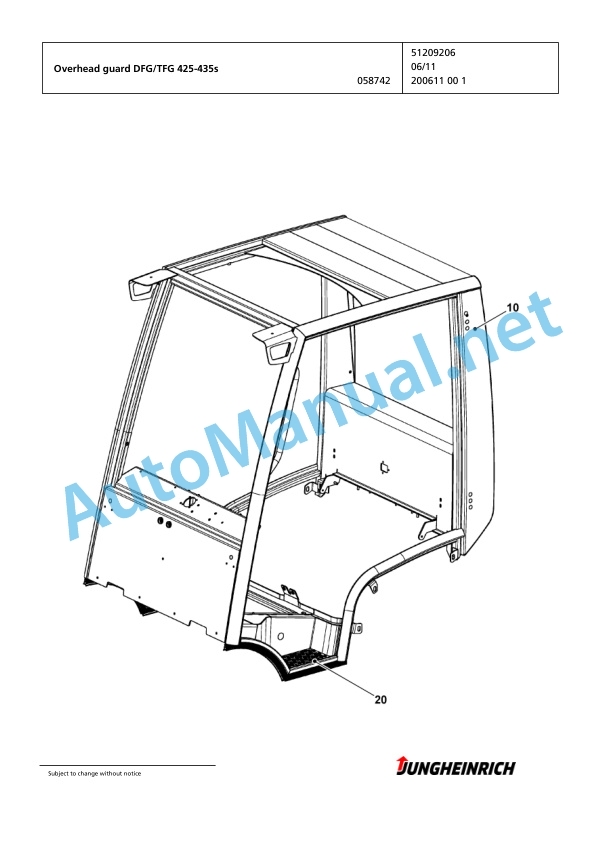 Alternative view of Jungheinrich Forklift DFG 425s GE110-600ZT Spare Parts Manual FN423361