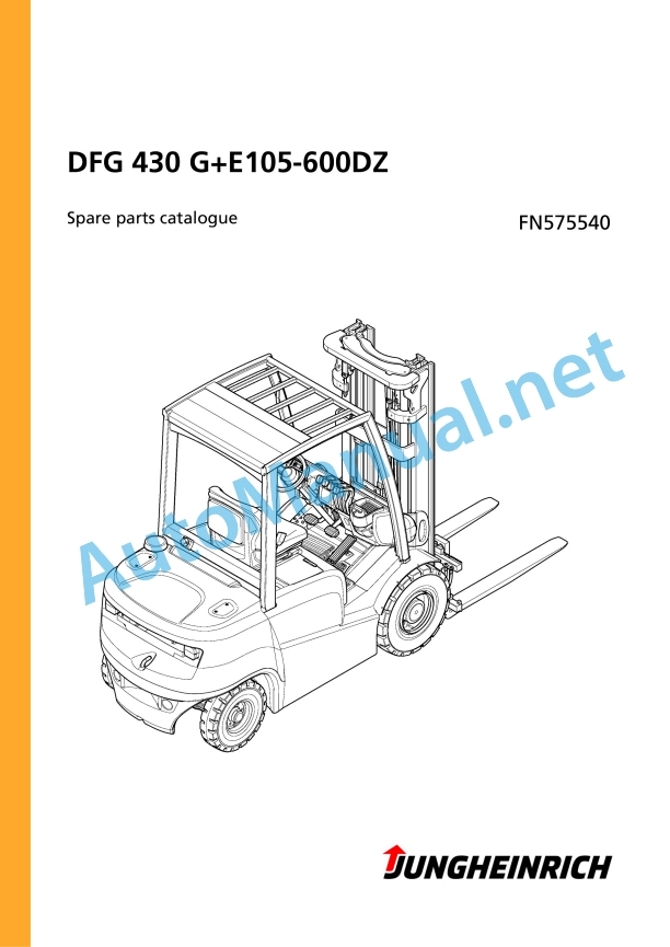 Jungheinrich Forklift DFG 430 G+E105-600DZ Spare Parts Manual FN575540