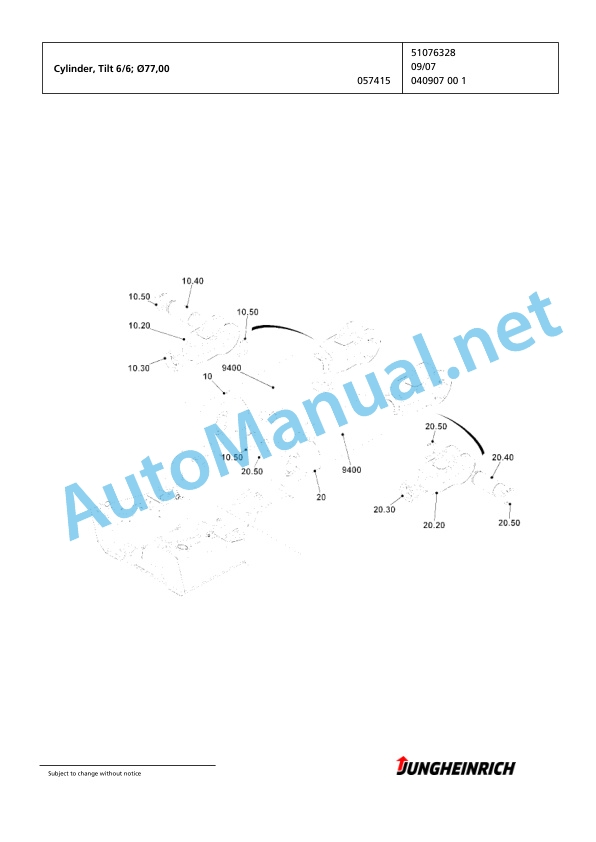 Jungheinrich Forklift DFG 430 G+E120-470DZ Spare Parts Manual FN424180 5 Jungheinrich Forklift DFG 430 G+E120-470DZ Spare Parts Manual FN424180 - Image 5
