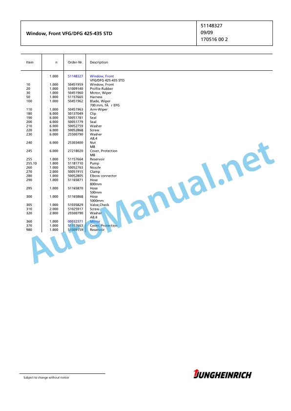 Jungheinrich Forklift DFG 430 GE120-470DZ Spare Parts Manual FN426234 2 Jungheinrich Forklift DFG 430 GE120-470DZ Spare Parts Manual FN426234 - Image 2