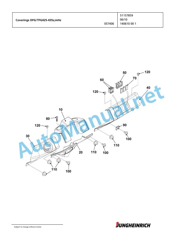 Jungheinrich Forklift DFG 430s G-450ZT Spare Parts Manual FN424051 2 Jungheinrich Forklift DFG 430s G-450ZT Spare Parts Manual FN424051 - Image 2