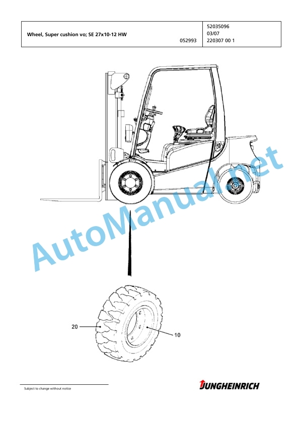 Jungheinrich Forklift DFG 430s G-450ZT Spare Parts Manual FN424373 4 Jungheinrich Forklift DFG 430s G-450ZT Spare Parts Manual FN424373 - Image 4