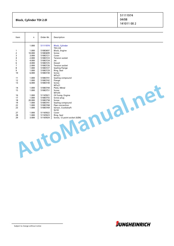 Jungheinrich Forklift DFG 430s G+E140-430ZZ Spare Parts Manual FN423061 3 Jungheinrich Forklift DFG 430s G+E140-430ZZ Spare Parts Manual FN423061 - Image 3