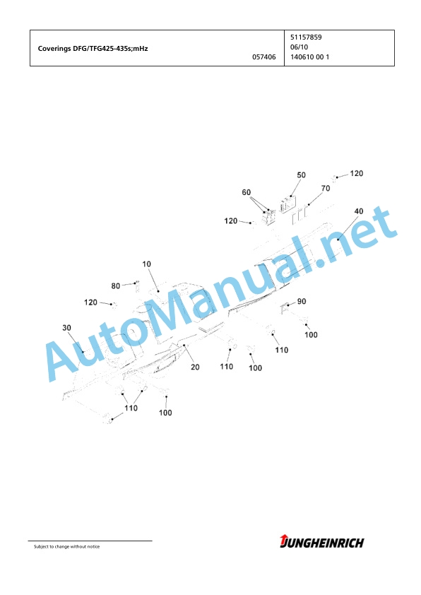 Jungheinrich Forklift DFG 430s G120-370ZT Spare Parts Manual FN425042 2 Jungheinrich Forklift DFG 430s G120-370ZT Spare Parts Manual FN425042 - Image 2