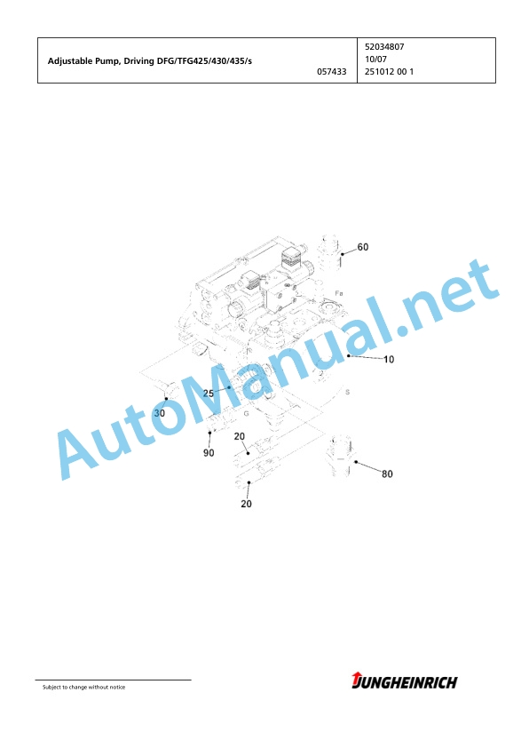 Jungheinrich Forklift DFG 430s GE120-350ZT Spare Parts Manual FN424687 5 Jungheinrich Forklift DFG 430s GE120-350ZT Spare Parts Manual FN424687 - Image 5