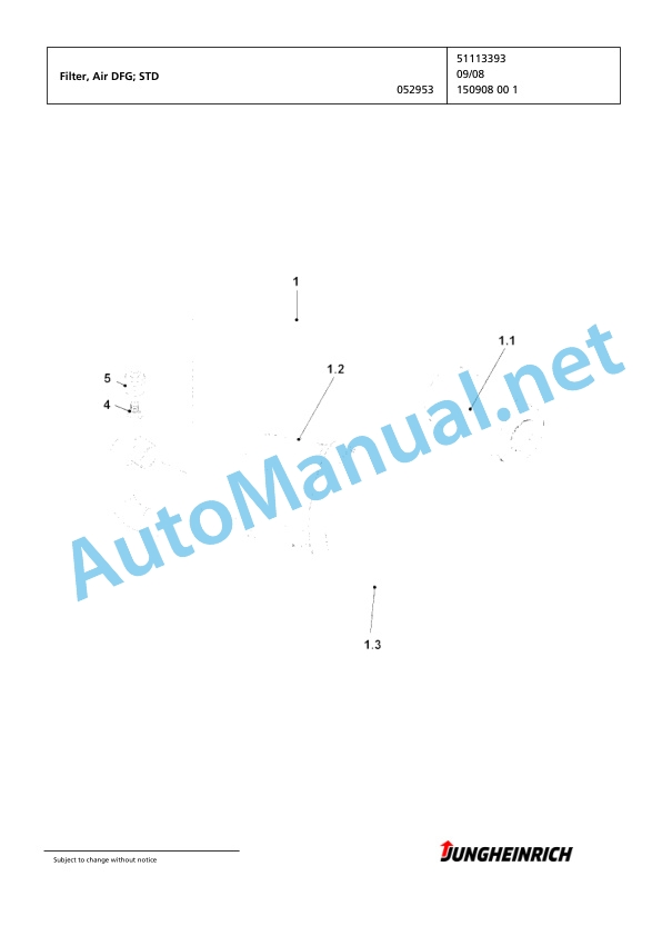 Jungheinrich Forklift DFG 540 G120-402ZZ Spare Parts Manual FN426247 4 Jungheinrich Forklift DFG 540 G120-402ZZ Spare Parts Manual FN426247 - Image 4