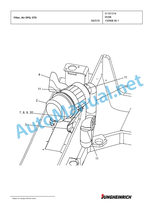 Jungheinrich Forklift DFG 550 G+E240-592DZ Spare Parts Manual FN423527 4 Jungheinrich Forklift DFG 550 G+E240-592DZ Spare Parts Manual FN423527 - Image 4