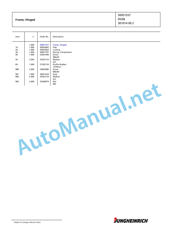 Jungheinrich Forklift EFG 110 MP GE115-450DZ Spare Parts Manual FN424893 2 Jungheinrich Forklift EFG 110 MP GE115-450DZ Spare Parts Manual FN424893 - Image 2