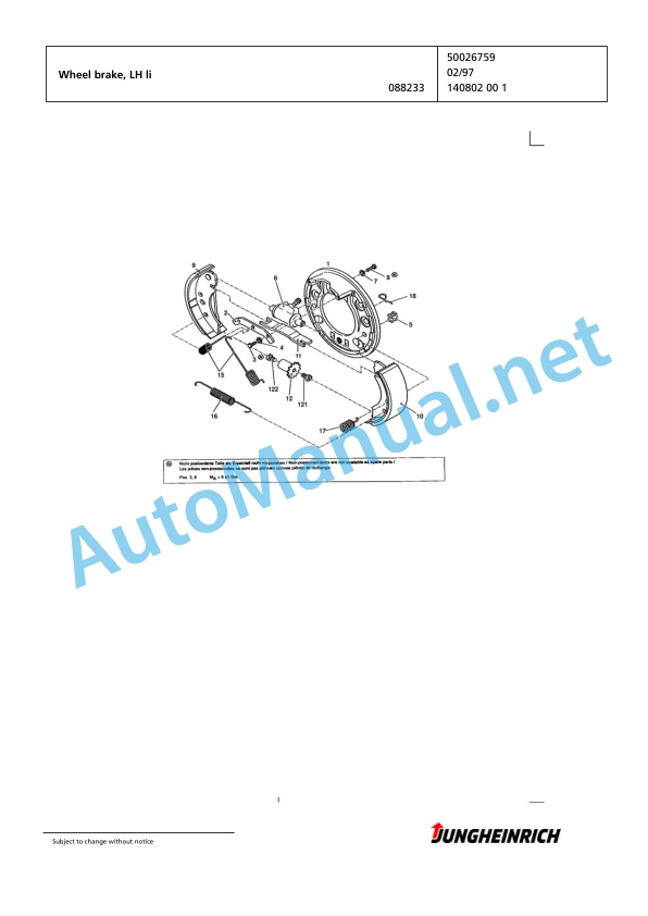Jungheinrich Forklift EFG 110 SP GE100-635DZ Spare Parts Manual FN423449 3 Jungheinrich Forklift EFG 110 SP GE100-635DZ Spare Parts Manual FN423449 - Image 3