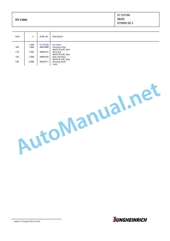 Jungheinrich Forklift EFG 110 SP GE120-300ZZ Spare Parts Manual FN426570 5 Jungheinrich Forklift EFG 110 SP GE120-300ZZ Spare Parts Manual FN426570 - Image 5