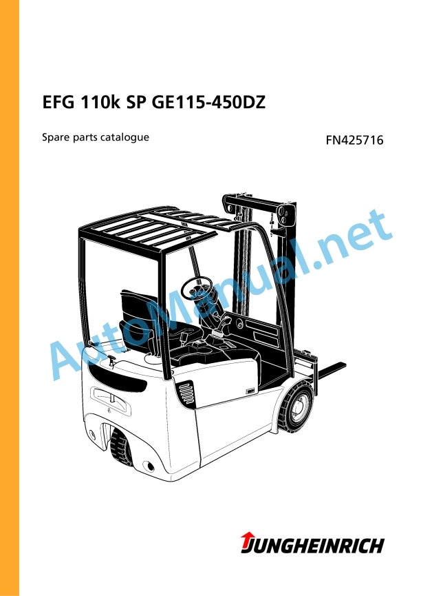 Jungheinrich Forklift EFG 110k SP GE115-450DZ Spare Parts Manual FN425716