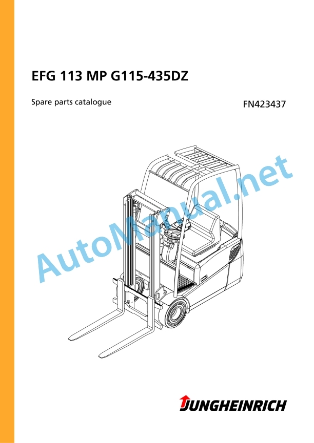 Jungheinrich Forklift EFG 113 MP G115-435DZ Spare Parts Manual FN423437