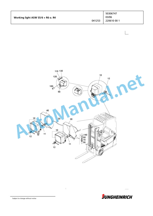 Alternative view of Jungheinrich Forklift EFG 113 MP G120-480DZ Spare Parts Manual FN424418