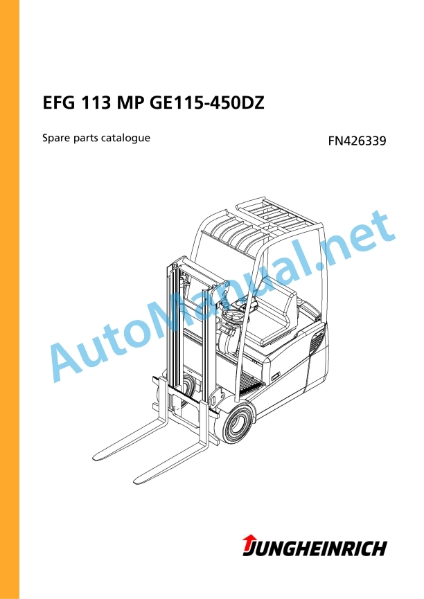 Jungheinrich Forklift EFG 113 MP GE115-450DZ Spare Parts Manual FN426339