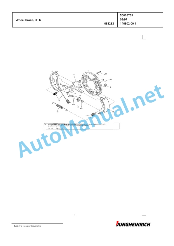 Jungheinrich Forklift EFG 113 SP GE120-280ZZ Spare Parts Manual FN425661 3 Jungheinrich Forklift EFG 113 SP GE120-280ZZ Spare Parts Manual FN425661 - Image 3
