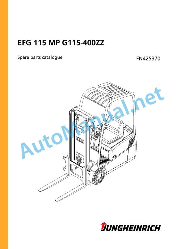 Jungheinrich Forklift EFG 115 MP G115-400ZZ Spare Parts Manual FN425370