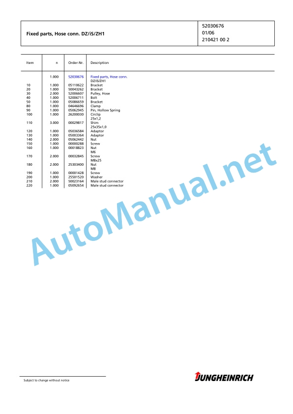 Jungheinrich Forklift EFG 115 SP GE90-480DZ Spare Parts Manual FN423864 4 Jungheinrich Forklift EFG 115 SP GE90-480DZ Spare Parts Manual FN423864 - Image 4
