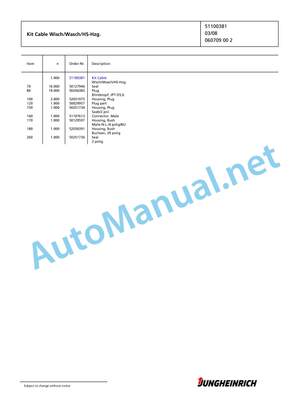 Jungheinrich Forklift EFG 213 G-550DZ Spare Parts Manual FN427071 5 Jungheinrich Forklift EFG 213 G-550DZ Spare Parts Manual FN427071 - Image 5