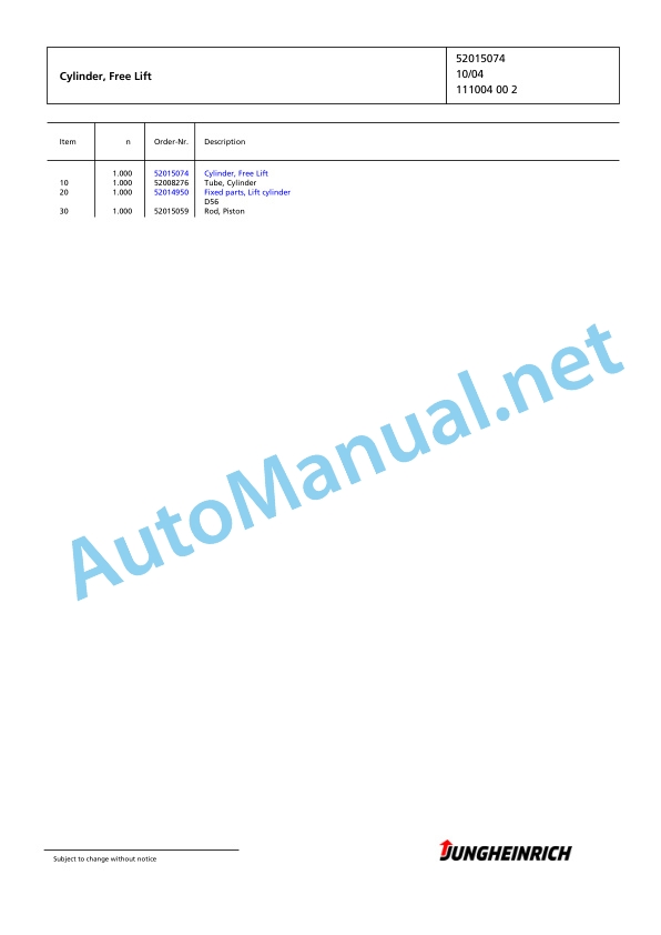 Jungheinrich Forklift EFG 215 GE115-450DZ Spare Parts Manual FN423075 3 Jungheinrich Forklift EFG 215 GE115-450DZ Spare Parts Manual FN423075 - Image 3
