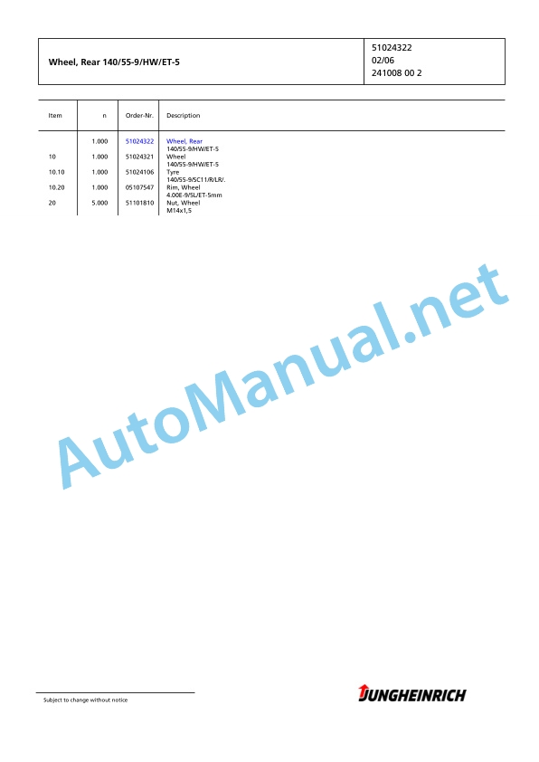 Jungheinrich Forklift EFG 215 GE120-435DZ Spare Parts Manual FN423207 3 Jungheinrich Forklift EFG 215 GE120-435DZ Spare Parts Manual FN423207 - Image 3