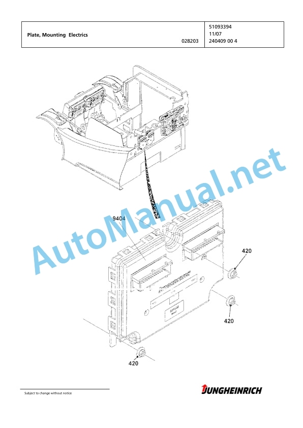 Jungheinrich Forklift EFG 216 G-550DZ Spare Parts Manual FN425486 5 Jungheinrich Forklift EFG 216 G-550DZ Spare Parts Manual FN425486 - Image 5