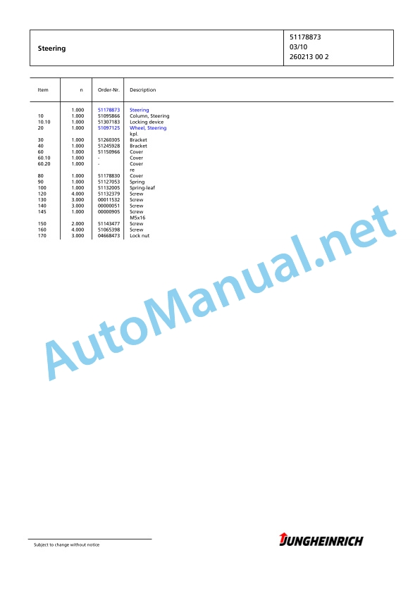Jungheinrich Forklift EFG 216 G-650DZ Spare Parts Manual FN423260 3 Jungheinrich Forklift EFG 216 G-650DZ Spare Parts Manual FN423260 - Image 3