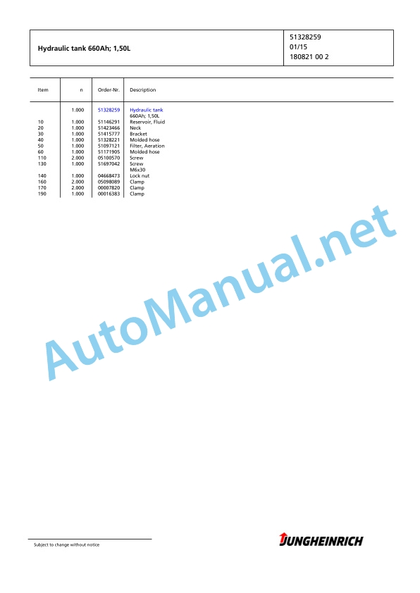 Jungheinrich Forklift EFG 216 GE100-480DZ Spare Parts Manual FN595574 4 Jungheinrich Forklift EFG 216 GE100-480DZ Spare Parts Manual FN595574 - Image 4