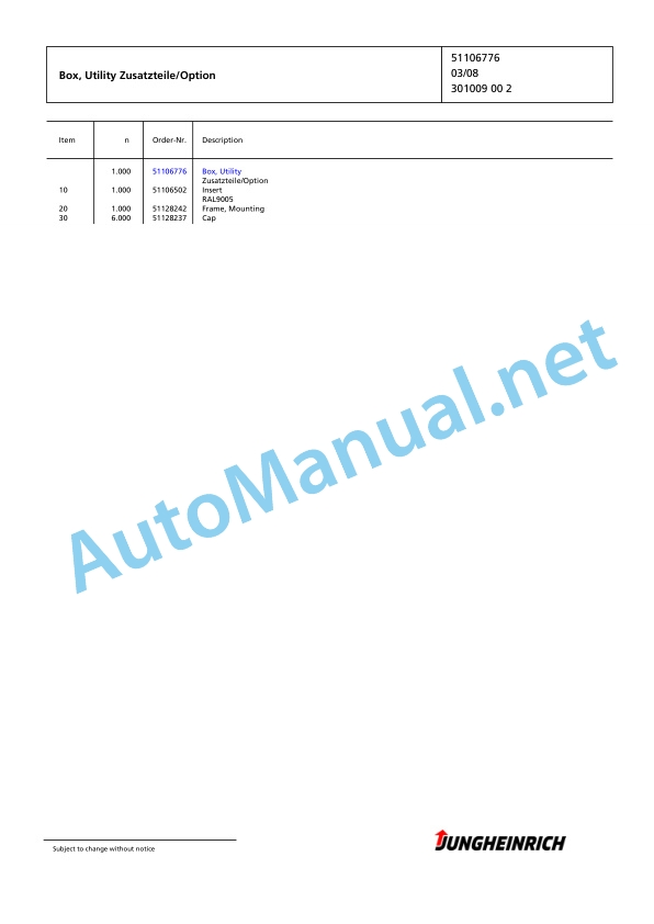 Jungheinrich Forklift EFG 216 GE115-480DZ Spare Parts Manual FN423486 2 Jungheinrich Forklift EFG 216 GE115-480DZ Spare Parts Manual FN423486 - Image 2