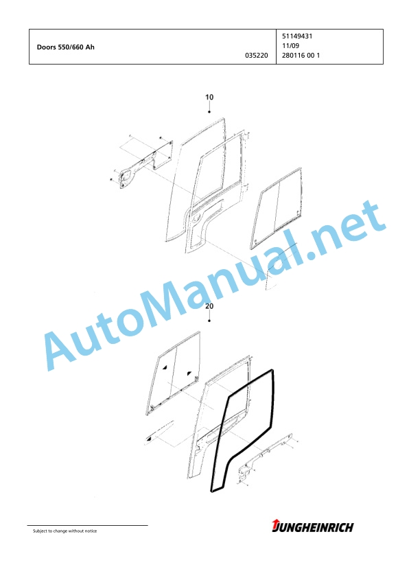 Jungheinrich Forklift EFG 216k G-450DZ Spare Parts Manual FN425717 2 Jungheinrich Forklift EFG 216k G-450DZ Spare Parts Manual FN425717 - Image 2